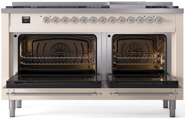 Ilve® Nostalgie II Series 60" Antique White Pro Style Dual Fuel Range-1