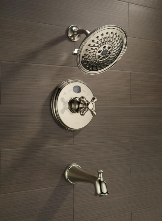 Delta Universal Showering Polished Nickel Round H2Okinetic® 3-Setting Raincan Shower Head-4