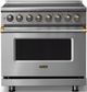 Viking® 5 Series 36" Stainless Steel Pro Style Induction Range with Brushed Brass Trim-0
