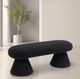 Meridian Furniture Drum Black Faux Shearling Teddy Fabric Upholstered Bench-4