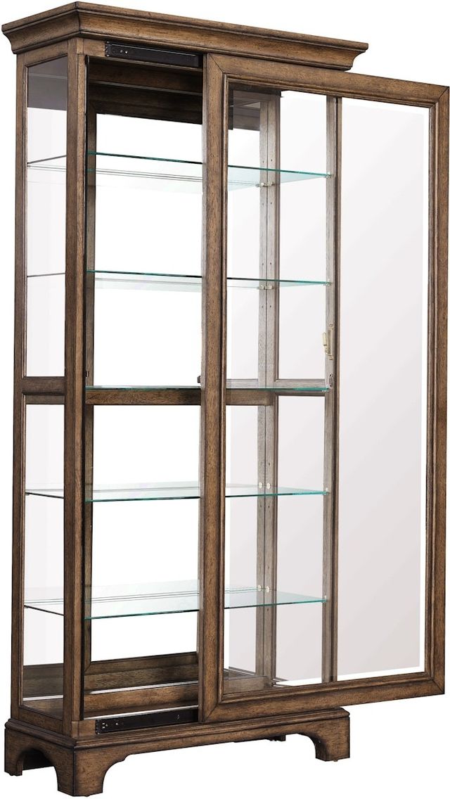 Pulaski™ Rich Brown Sliding Door Curio-2