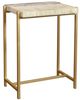 Horizon Home® Everest White Travertine Top Side Table with Gold Base-0