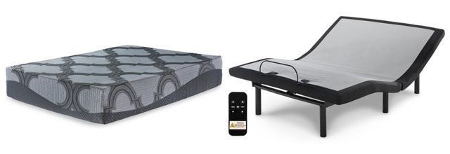 Sierra Sleep® by Ashley® 2-Piece 12" Hybrid and Good Adjustable Base King Mattress Set-0