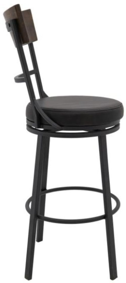 International Furniture Direct Century Black/Blacksmithing Matte Black 30'' Bar Stool-2