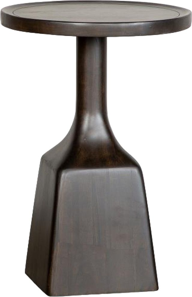 Magnussen Home® Lindon Coffee Bean Dark Round Pedestal Accent End Table-0