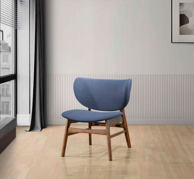 New Classic® Home Furnishings Alder Blue/Walnut Upholstered Lounge Chair-1