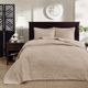 Olliix by Madison Park Khaki Queen Quebec Reversible Bedspread Set-2