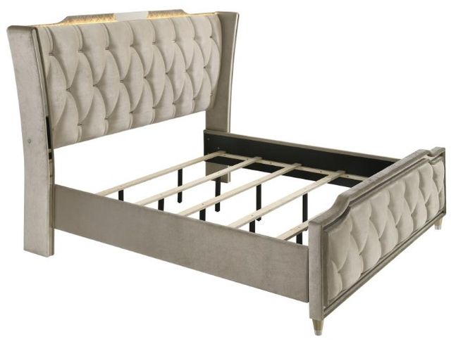 Coaster® Lorient Camel/Ivory Eastern King Upholstered Panel Bed -1