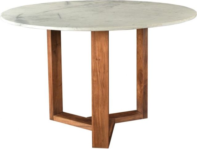 Moe's Home Collection Jinxx White Dining Table with Brown Base -0
