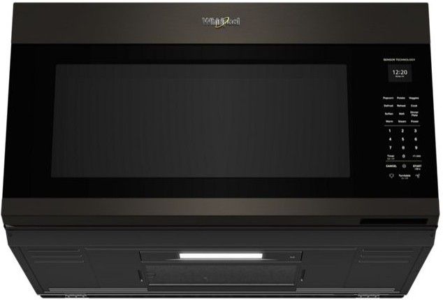 Whirlpool® 2.1 Cu. Ft. Fingerprint Resistant Black Stainless Steel Over the Range Microwave with Sensor Cooking and AccuPop™-3