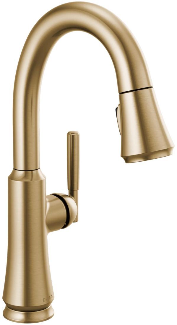 Delta Coranto® Champagne Bronze Single Handle Pull-Down Bar/Preparation Kitchen Faucet-0