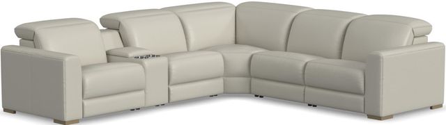 Flexsteel® Aurora 6-Piece Coconut Milk Power Reclining Sectional with Power Headrests-0