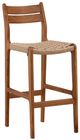 Dovetail Furniture Connelly Natural Synthetic Rattan/Teak Wood Outdoor Barstool-0