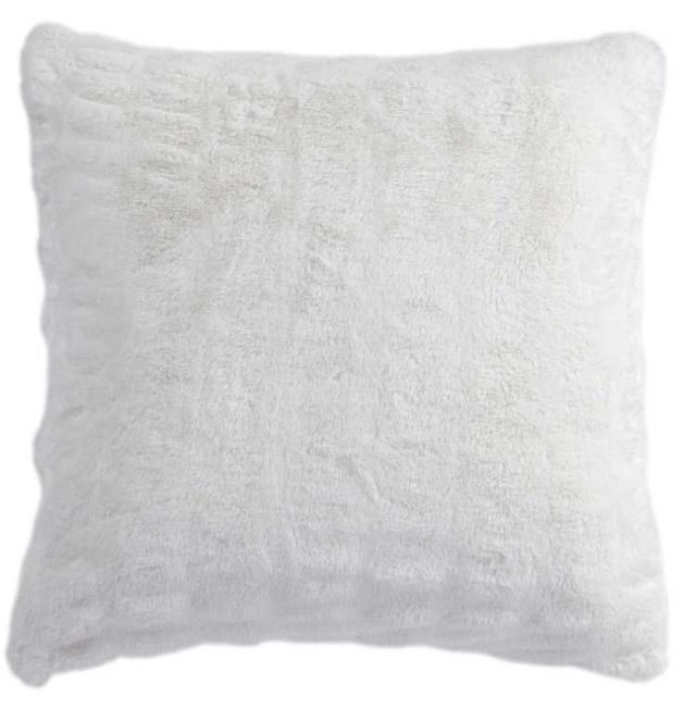 HiEnd Accents Ruched White Polyester Rabbit Euro Pillow-0