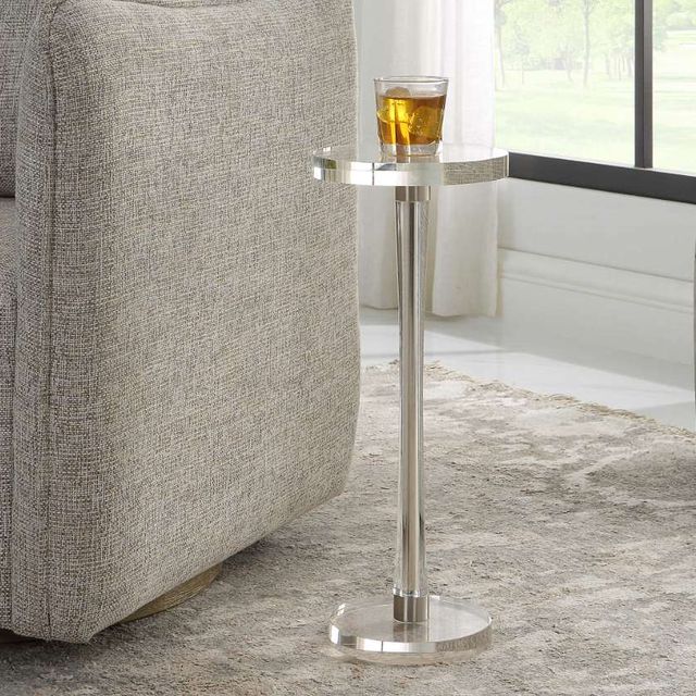 Uttermost® Pria Brushed Nickel Drink Table-1