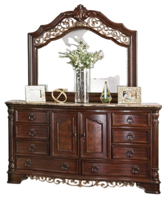 Furniture of America® Menodora 4-Piece Brown Cherry Queen Bedroom Set-3