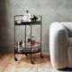 Four Hands Mira Dark Brass/Smoked Brown Bar Cart-1