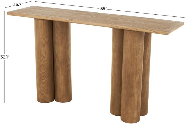 Deco Marche Brown Console Table with Pillar Legs-2