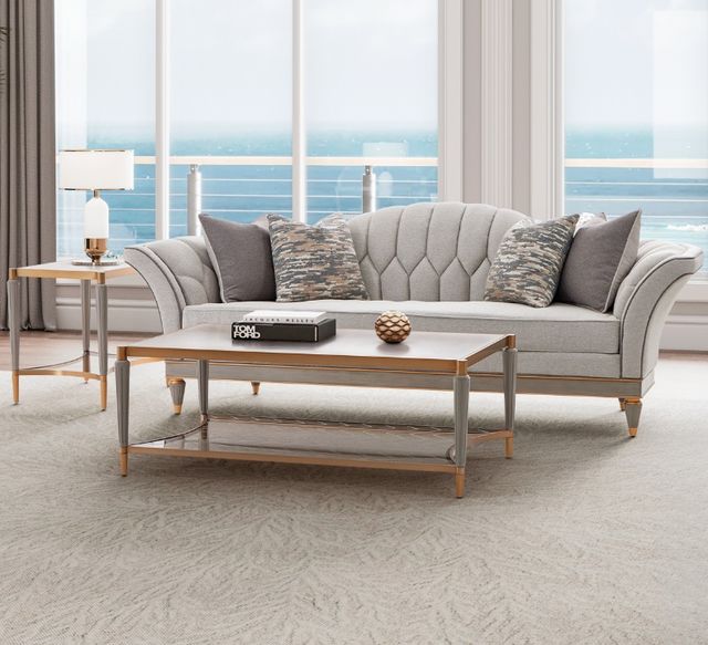 Michael Amini® St. Charles Dove Gray Cocktail Table-1