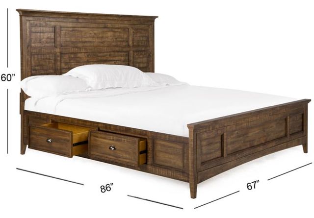 Magnussen Home® Bay Creek Toasted Nutmeg Queen Panel Bed with Storage Rails-2