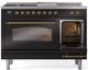 Ilve® Nostalgie II Series 48" Glossy Black Pro Style Dual Fuel Range-3