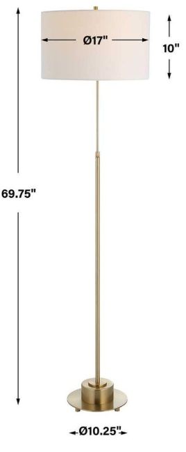 Uttermost® Prominence Brushed Antique Brass Floor Lamp-2