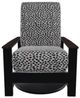 Telescope Casual Leeward Agra Classic/Black Fabric/Polymer Outdoor Cushion Swivel Hidden Rocker with Chestnut Rustic Arms-1
