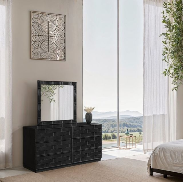 Meridian Furniture Weave Black Mirror-3