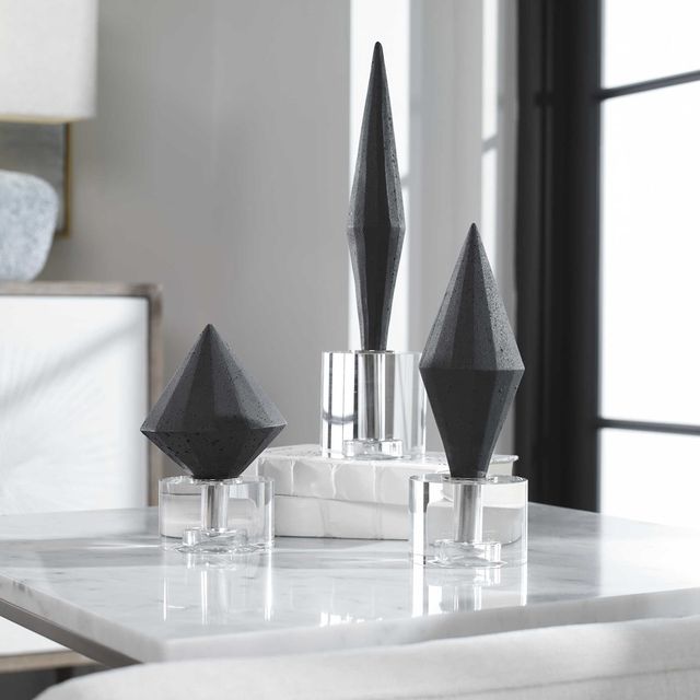 Uttermost® Alize 3-Piece Black Sculptures Set-1