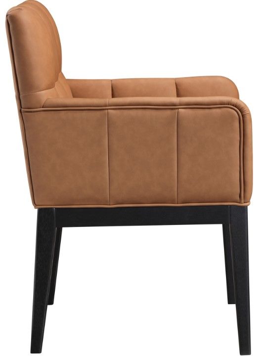 Meridian Furniture Adrian Cognac/Black Leather Upholstered Dining Arm Chair-2