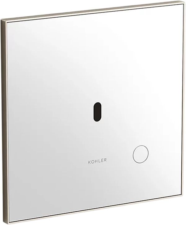 KOHLER® Mach Flex™ White/Vibrant Brushed Nickel Glass Faceplate for Concealed Touchless Toilet Flushometer, 1.0 Gpf-0