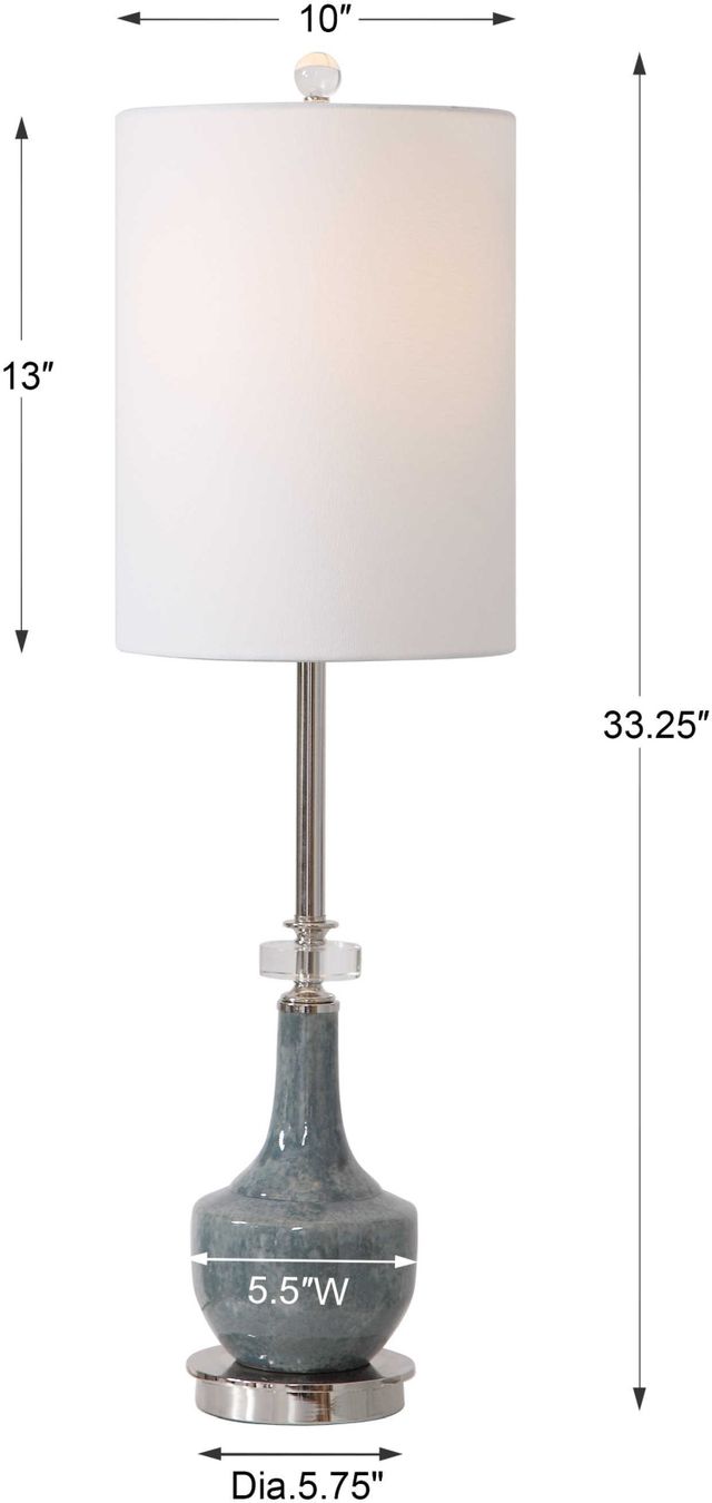 Uttermost® Piers Mottled Blue Glaze Buffet Lamp-2