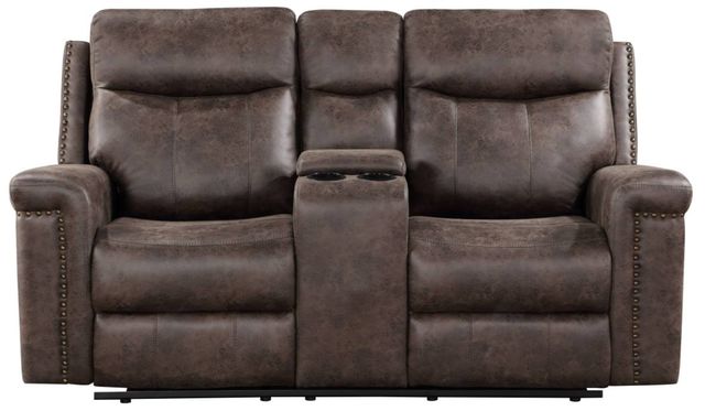 New Classic® Home Furnishings Quade Mocha Dual Manual Reclining Loveseat-2