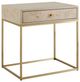 Uttermost® Pembrook Light Washed Side Table with Brushed Brass Base-0