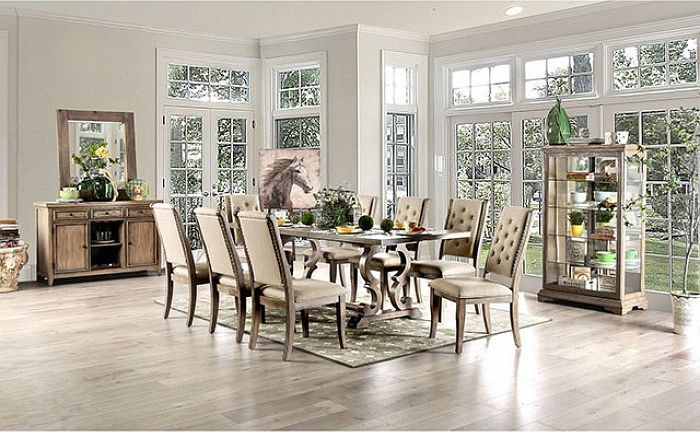 Furniture of America® Patience Rustic Natural Tone 9-Piece Dining Set