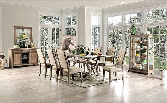 Furniture of America® Patience Rustic Natural Tone 9-Piece Dining Set-0