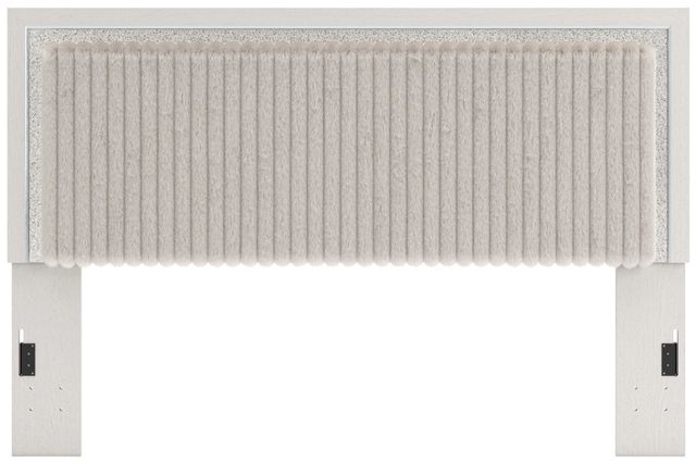 Signature Design by Ashley® Zuraleus White Upholstered Queen Panel Headboard-1