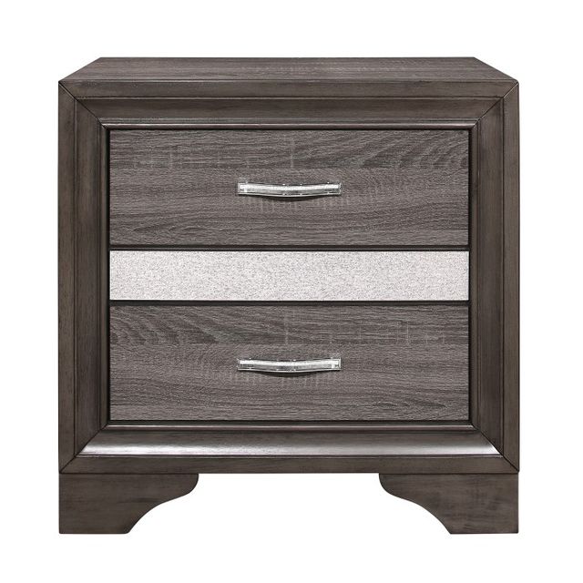Mazin Furniture Luster Gray Nightstand-0