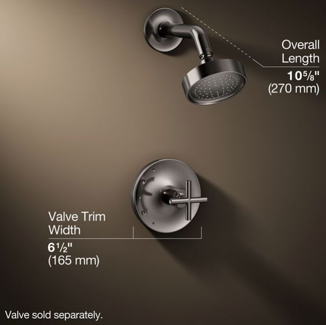 KOHLER® Purist® Rite-Temp® Vibrant Titanium 2.5 GPM Shower Trim Kit with Cross Handle-2
