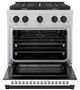 ZLINE Autograph Edition 30" Satin Stainless Steel Pro Style Gas Range with White Matte Door and Matte Black Accents-1