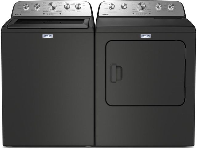 Maytag® Volcano Black Top Load Washer & Electric Dryer Laundry Pair-0