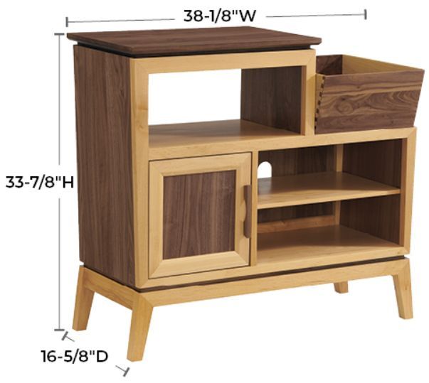Whittier Wood® Furniture Addison Duet 38" Vinyl Record Station-3