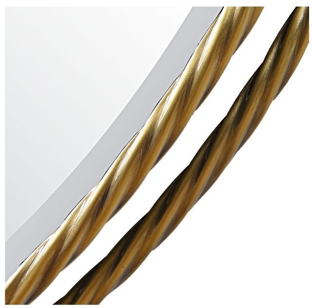 Uttermost® Guardrail Antique Brass/Black Round Mirror-4