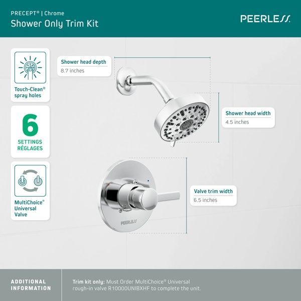 Peerless Precept® Chrome Shower Trim Kit-2