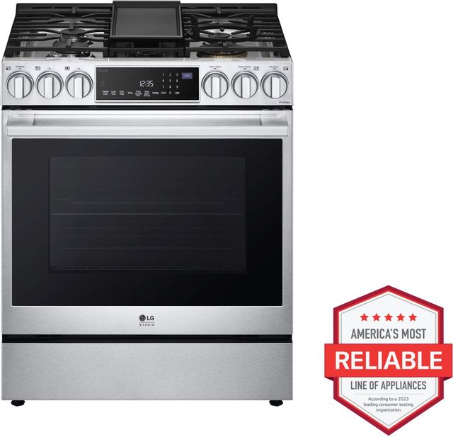 LG Studio 30" Stainless Steel Slide In Natural Gas Range -1