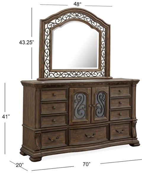 Magnussen Home® Durango Willadeene Brown Shaped Mirror-3