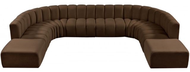 Meridian Furniture Arc 10-Piece Brown Velvet Sectional-1