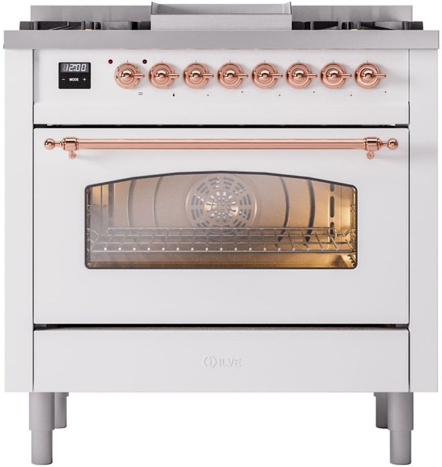 Ilve® Nostalgie II Series 36" Custom RAL Color Pro Style Dual Fuel Range-1