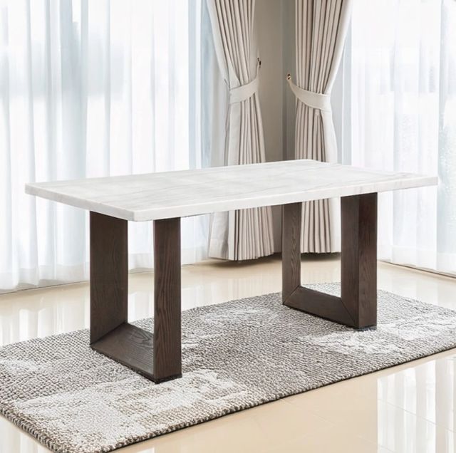ACME Furniture Edwyn White Dining Table with Brown Base-1
