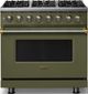 Viking® 5 Series 36" Martini Pro Style Dual Fuel (LP) Range with Brushed Brass Trim-0